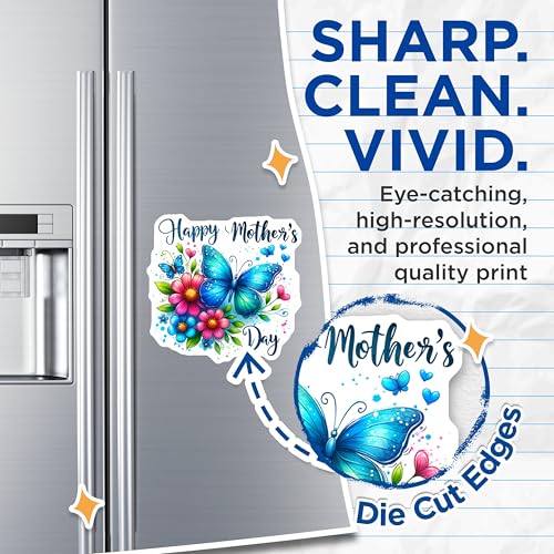 (2 Pack) Happy Mothers Day Magnets Magnets - 5" On Longest Side - Made in USA - Sticks to Refrigerators & Metal Surfaces - MAG8825