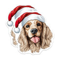 (2 Pack) Santa Hat Dog Magnets - Christmas Dog Decor - Holiday Cocker Spaniel Pup - 5 Inches On Longest Side - Thick Durable Magnet - Made in USA - MAG26026