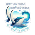 (2 Pack) Protect What You Love Magnets - Keep The Ocean Clean - 5" On Longest Side - for Cars, Fridges, Toolboxes - Made in USA - MAG7963