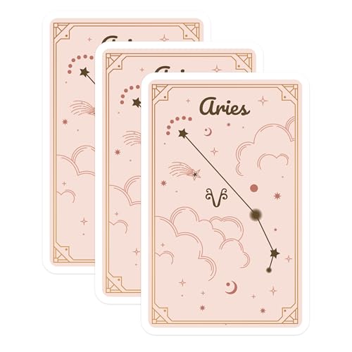 (3 Pack) Aries Constellation Decals - Zodiac Sign Art - Astrology Laptop Sticker - 3 Inches On Longest Side - Easy Peel & Apply - Made in USA - 3MCS8383
