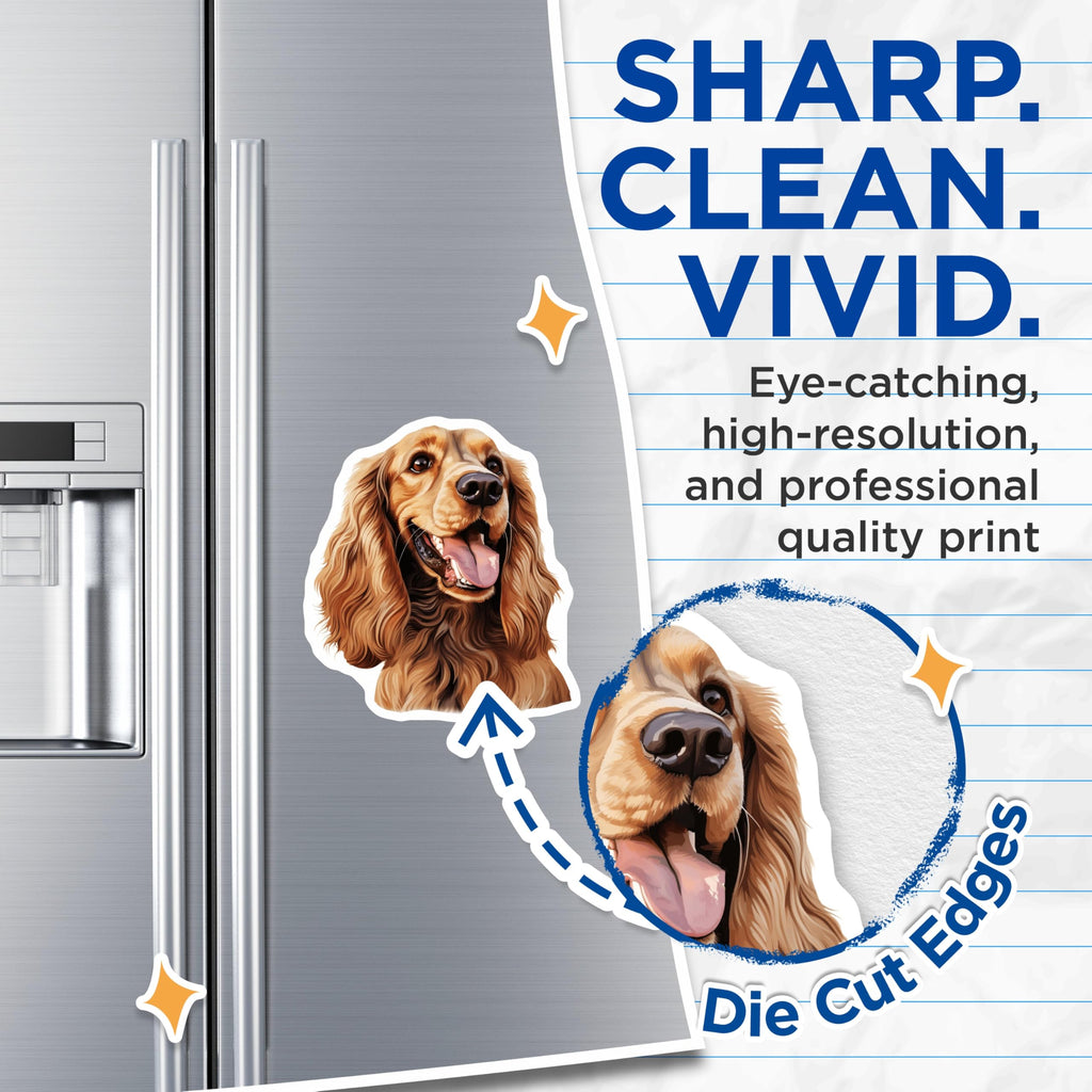 (2 Pack) Cocker Spaniel Magnets - Dog Art Decor - Pet Lover Collectibles - 5 Inches On Longest Side - Thick Durable Magnet - Made in USA - MAG23867