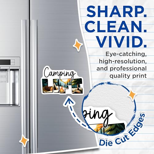 (2 Pack) Camping Life Magnet - Parks and Trails Magnets - Outdoor Adventure Magnet - 5" On Longest Side - for Cars, Refrigerators, Toolboxes, Lockers - Made in USA BMCS3274