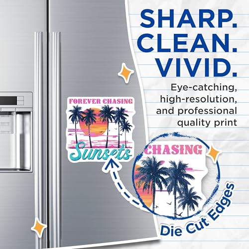(2 Pack) Forever Chasing Sunsets Magnets Magnets - Tropical Beach Vibes - 5" On Longest Side - Made in USA - Sticks to Refrigerators & Metal Surfaces - MAG8777