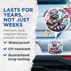 (2 Pack) Feral and Musical Magnets - Raccoon Playing Guitar - Music Lover Raccoon Magnets - 5" On Longest Side - for Cars, Fridges, Toolboxes - Made in USA - MAG4542