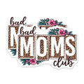 (2 Pack) Bad Moms Club Magnets - Leopard Print Mom Accessory - Sassy Refrigerator Decor - 5 Inches On Longest Side - Thick Durable Magnet - Made in USA - MAG27819