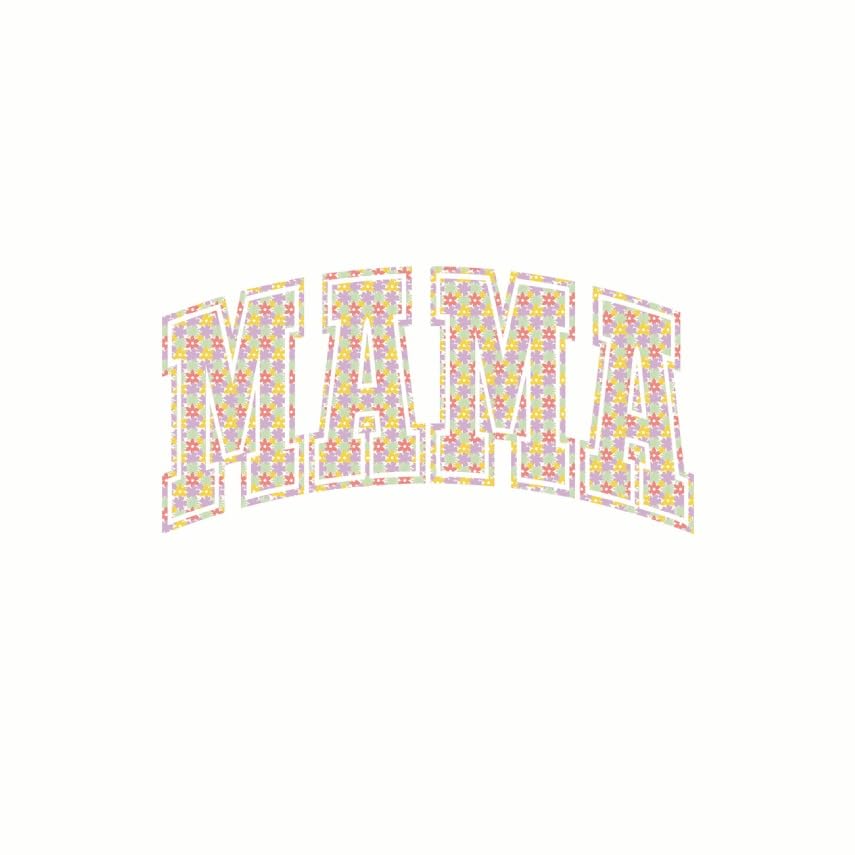 (3 Pack) Mama Floral Decals - Mothers Day Sticker - Flower Pattern Decal - 3 Inches On Longest Side - Easy Peel & Apply - Made in USA - 3MCS7724