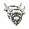 (2 Pack) Highland Cow Magnets - Camo Cattle Design - Farm Animal Fridge Decor - 5" On Longest Side - Premium Magnet - for Cars, Refrigerators, Toolboxes, Lockers - Made in USA - MAG18059