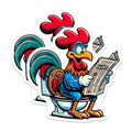 (2 Pack) Rooster Magnets - Funny Chicken Art - Quirky Bathroom Decor - 5" On Longest Side - Premium Magnet - for Cars, Refrigerators, Toolboxes, Lockers - Made in USA - MAG14950
