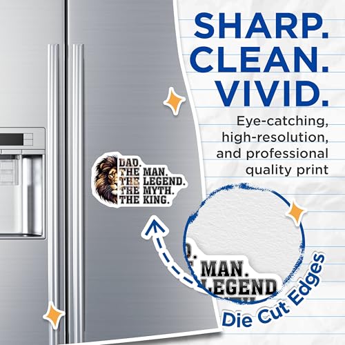 (2 Pack) Dad The Man The Legend Magnet - Lion Dad Magnet - Inspirational Father's Day Magnet - 5" On Longest Side - for Cars, Refrigerators, Toolboxes, Lockers - Made in USA BMCS3239