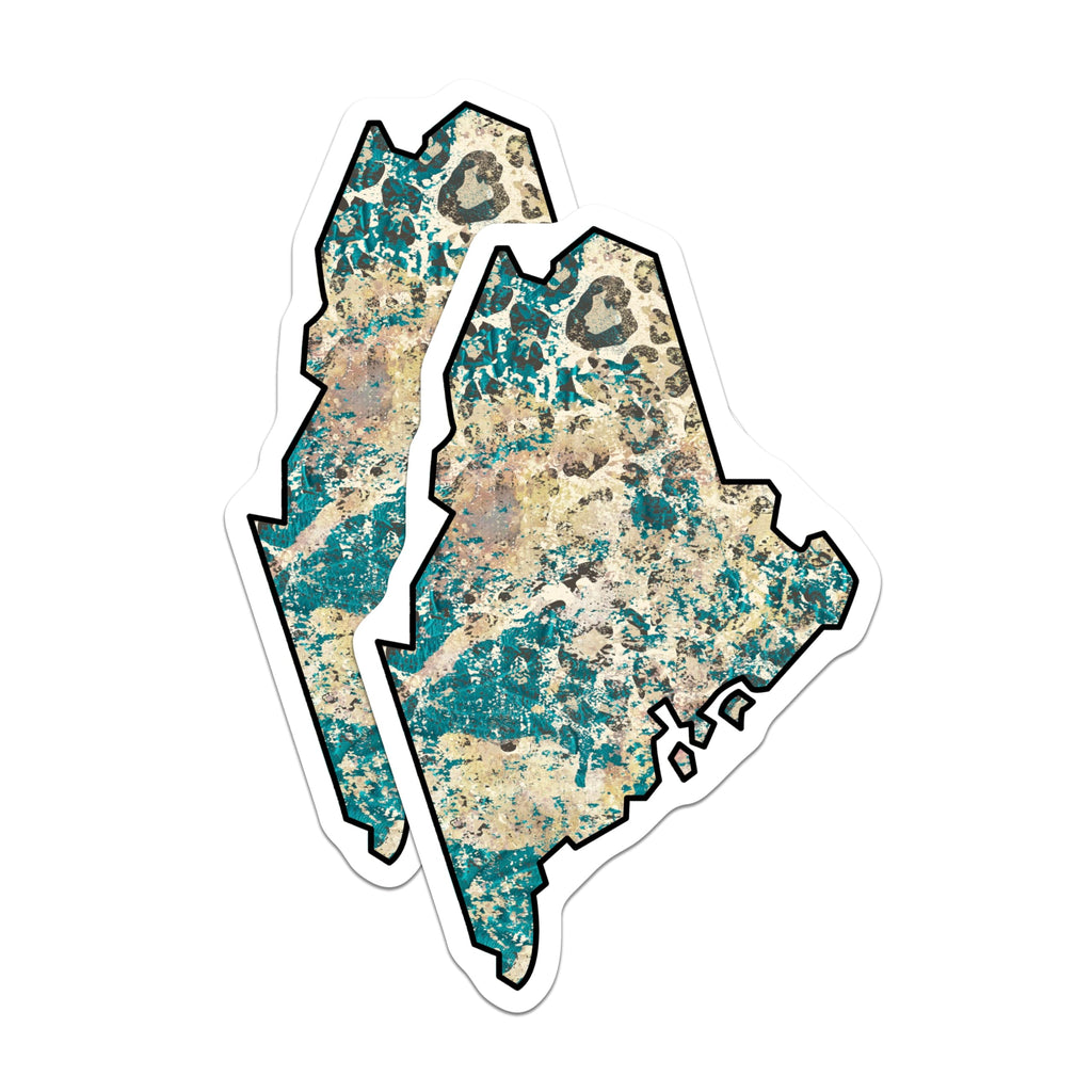 (2 Pack) Maine State Magnets - Grunge Art Magnets - Vacation Souvenir Decorations - 5" On Longest Side - Premium Magnet - for Cars, Refrigerators, Toolboxes, Lockers - Made in USA - MAG17951