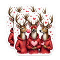 (2 Pack) Cute Deer Magnets - Valentine's Day Decor - Whimsical Love Hearts - Funny Animal Art for Refrigerator Locker - 5 Inches On Longest Side - Thick Durable Magnet - Made in USA - MAG39170