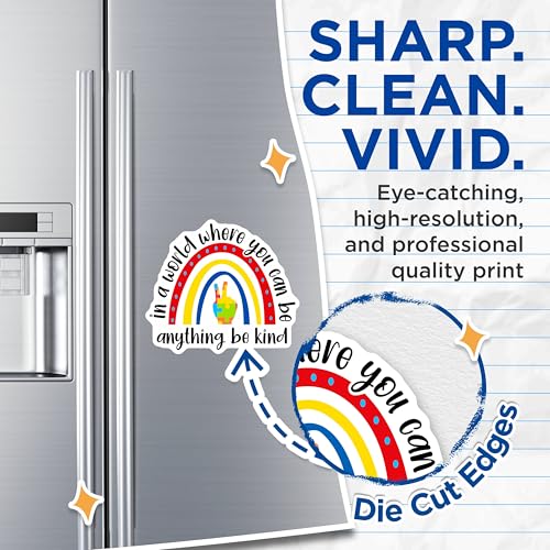 (2 Pack) Be Kind Magnets - Inspirational Quote - Rainbow Peace Sign - Motivational - Be Kind Reminder - Positive Message - 5" On Longest Side - for Cars, Fridges, Toolboxes - Made in USA - MAG4274