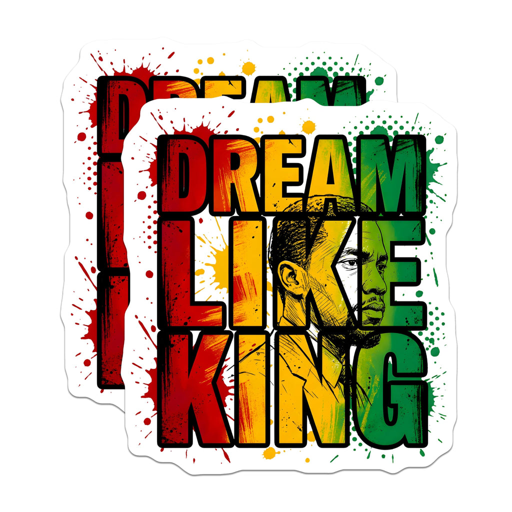 (2 Pack) Dream Like King Magnets - MLK Inspirational Civil Rights Decor - Black History Month Activism Statement - 5 Inches On Longest Side - Thick Durable Magnet - Made in USA - MAG29712