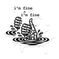 (2 Pack) I'm fine Magnets - Sarcastic Skeleton Thumbs Up - Dark Humor Refrigerator Locker Magnets - Witty Fridge Accessories - 5 Inches On Longest Side - Thick Durable Magnet - Made in USA - MAG22095