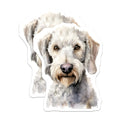(2 Pack) Bedlington Terrier Magnets - Watercolor Lamb Dog Art - Pet Lover Fridge Decor Animal Head Magnet - 5 Inches On Longest Side - Thick Durable Magnet - Made in USA - MAG24040