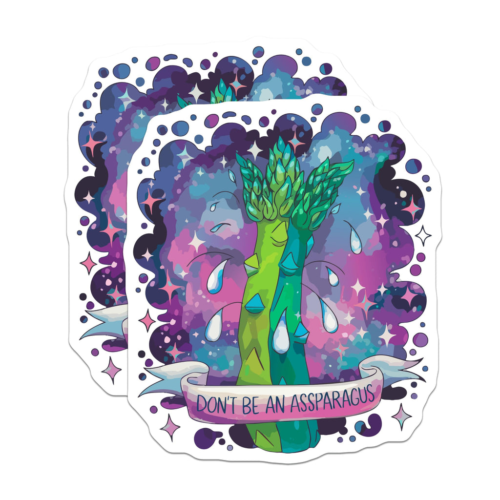 (2 Pack) Funny Asparagus Magnets - Humorous Veggie Pun - Cosmic Space Kitchen Locker Decor - 5 Inches On Longest Side - Thick Durable Magnet - Made in USA - MAG22857