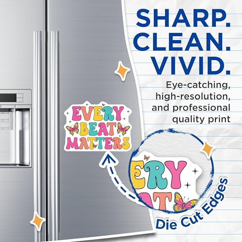 (2 Pack) Every Beat Matters Magnets Magnets - Inspirational Butterfly Decor for Fridge - 5" On Longest Side - Made in USA - Sticks to Refrigerators & Metal Surfaces - MAG9148