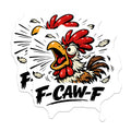 (2 Pack) Screaming Rooster Magnets - Funny Farm Animal Art - F-CAW-F Kitchen Decor - 5 Inches On Longest Side - Thick Durable Magnet - Made in USA - MAG20172
