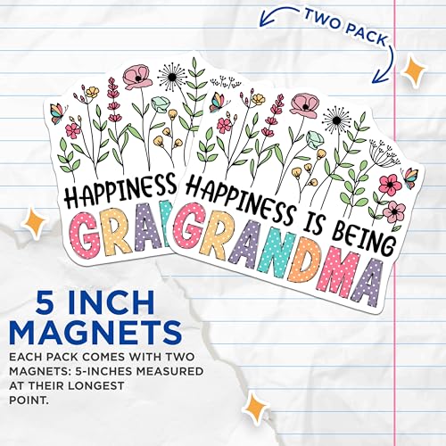 (2 Pack) Grandma Decor Magnet - 5" On Longest Side - Sticks to Smooth Flat Surfaces - Made in USA - MAG10190