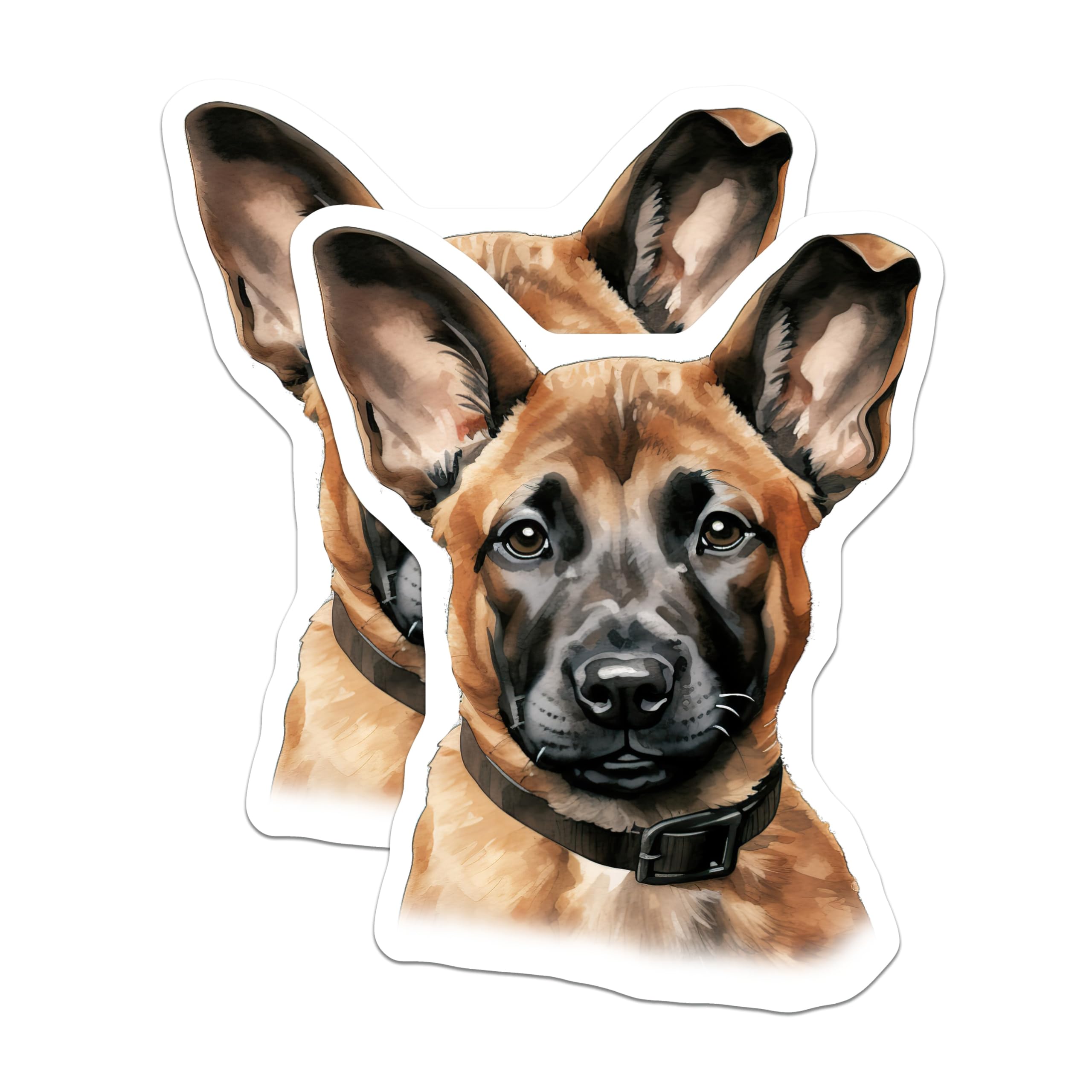 (2 Pack) German Shepherd Puppy Magnets - Dog Lover Decor - Pet Parent Kitchen Office - 5 Inches On Longest Side - Thick Durable Magnet - Made in USA - MAG30054