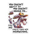 (2 Pack) Funny Animal Stickers - You Couldn't Handle Me Stickers - Donkey Wearing Hat and Sunglasses Stickers - 5" On Longest Side - Sticks to Any Smooth Flat Surface - Made in USA - BMCS3329
