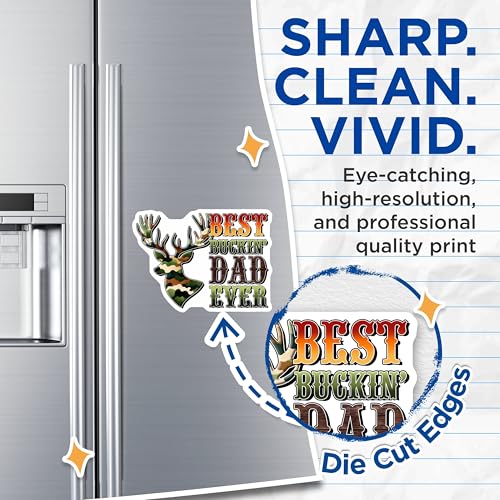 (2 Pack) Best Buckin Dad Ever Magnets - Funny Dad Joke - Hunting Dad for Father - 5" On Longest Side - for Cars, Refrigerators, Toolboxes, Lockers - Made in USA BMCS3234