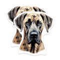 (2 Pack) Great Dane Magnets - Dog Lover Decor - Pet Owner Appreciation - Animal Art for Fridge - 5 Inches On Longest Side - Thick Durable Magnet - Made in USA - MAG26351