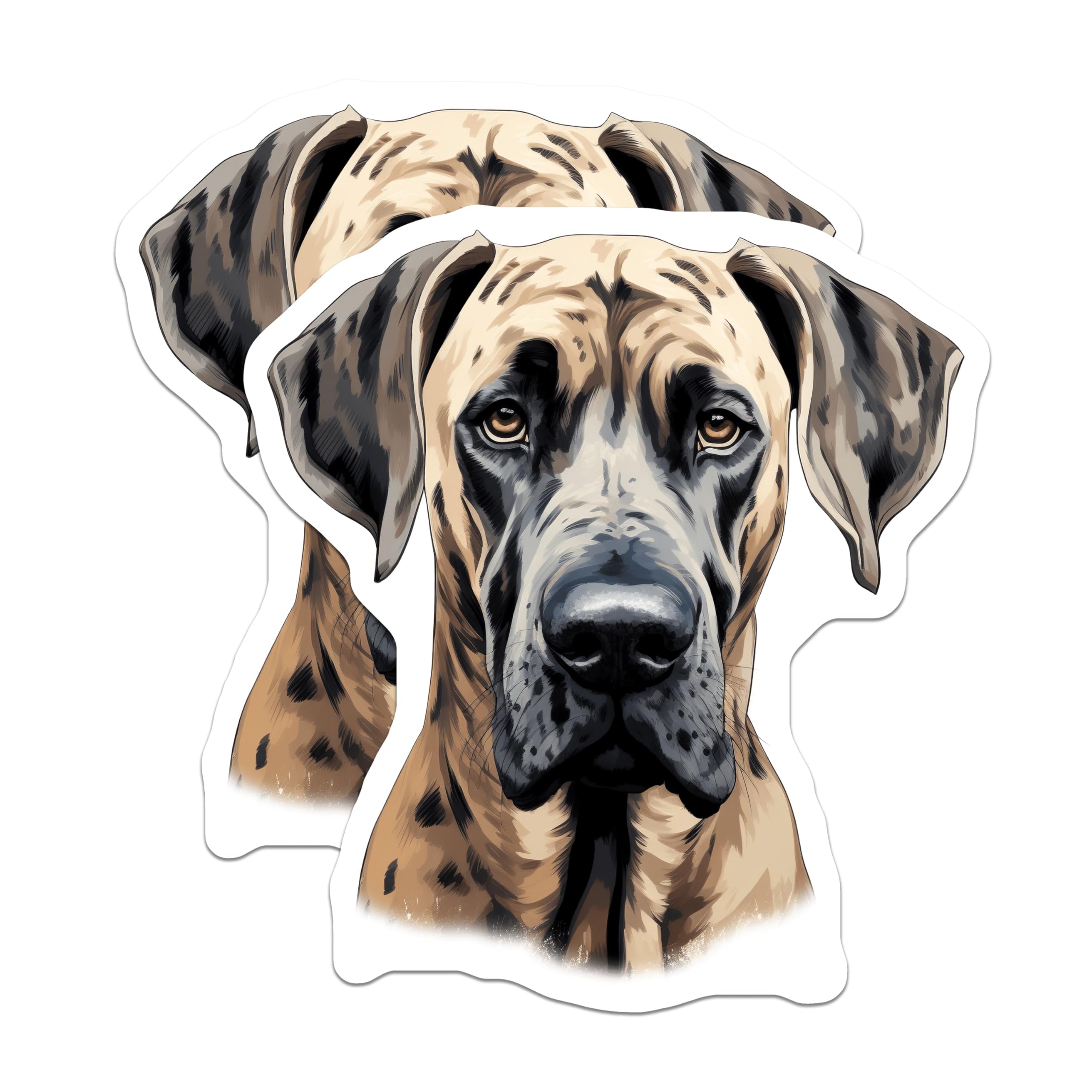 (2 Pack) Great Dane Magnets - Dog Lover Decor - Pet Owner Appreciation - Animal Art for Fridge - 5 Inches On Longest Side - Thick Durable Magnet - Made in USA - MAG26351