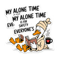 (2 Pack) Funny Introvert Alone Time Magnets - Cozy Duck Reading - Self Care Fridge Decor - 5 Inches On Longest Side - Thick Durable Magnet - Made in USA - MAG37581