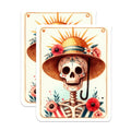 (2 Pack) Floral Sugar Skull Magnets - Day of the Dead Decor - Calavera Art Fridge Magnets - 5 Inches On Longest Side - Thick Durable Magnet - Made in USA - MAG20617