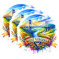 (3 Pack) West Virginia Decals - State Pride Sticker - Laptop Decal- 3 Inches On Longest Side - Easy Peel & Apply - Made in USA - 3MCS5211