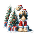 (2 Pack) Afghan Hound Christmas Magnets - Santa Dog Holiday Fridge Decor - Pet Lover Festive Art - 5 Inches On Longest Side - Thick Durable Magnet - Made in USA - MAG25426