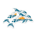 (2 Pack) Dolphin Sunset Stickers - Ocean Beach Stickers - Tropical Paradise Stickers - 5" On Longest Side - Sticks to Smooth Flat Surfaces - Made in USA - BMCS4865