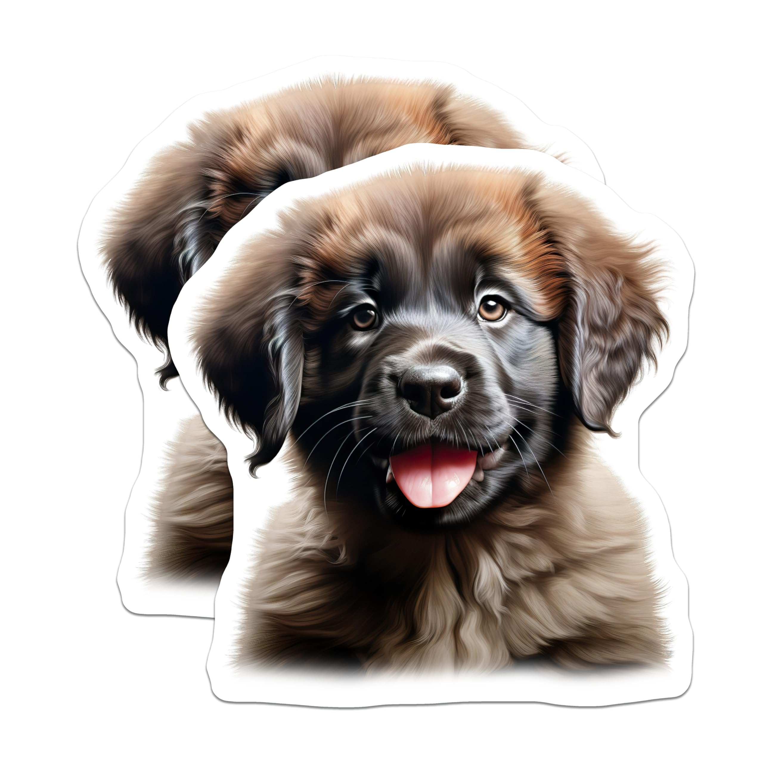 (2 Pack) Adorable Puppy Magnets - Fluffy Dog Decor - Pet Lover Accessories - 5 Inches On Longest Side - Thick Durable Magnet - Made in USA - MAG28494