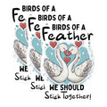 (3 Pack) Birds of A Feather Decals - Swan Love Decal - Laptop Decal - 3 Inches On Longest Side - Easy Peel & Apply - Made in USA - 3MCS4548