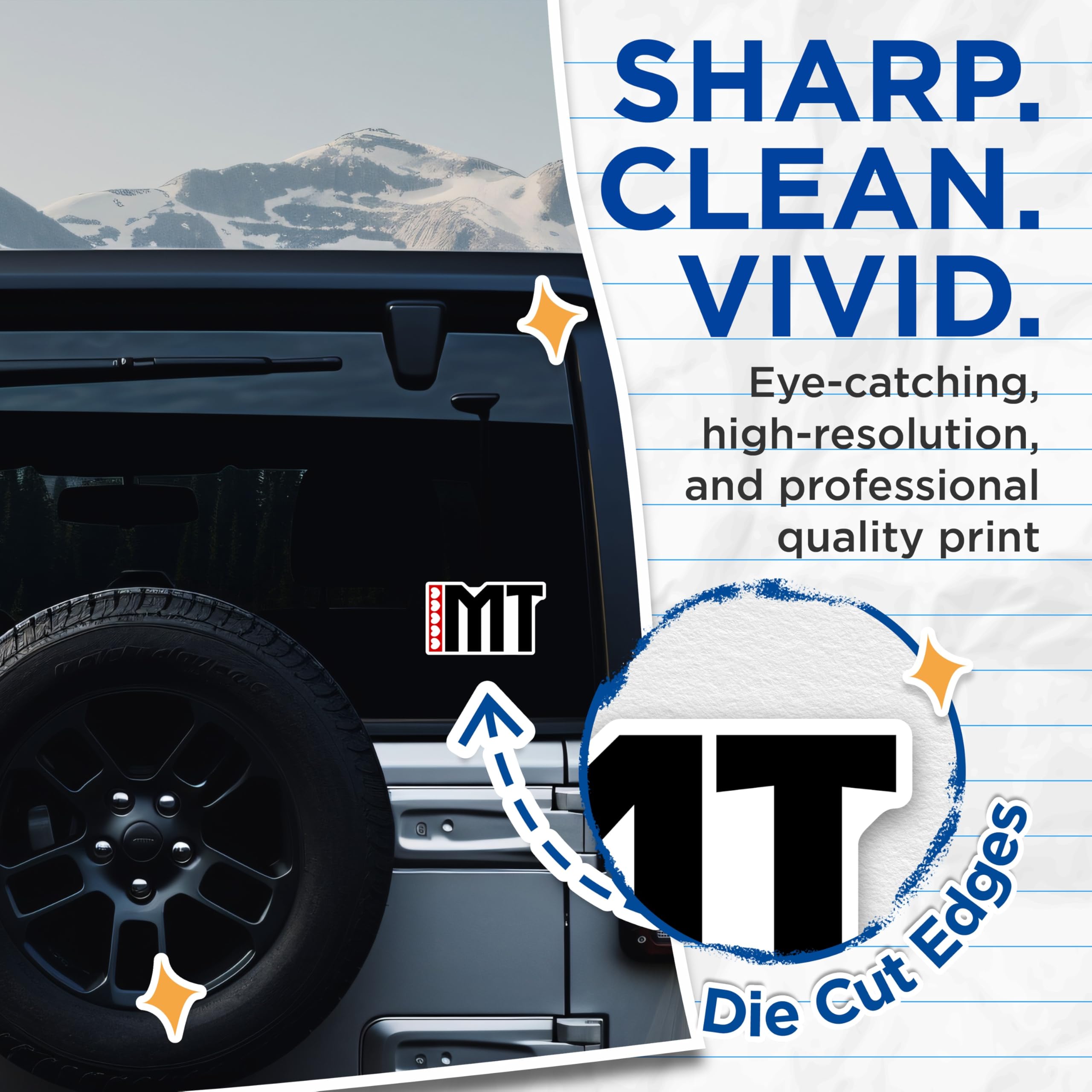 (2 Pack) I Heart MT Stickers - Initial Stickers - Love MT - 5" On Longest Side - Sticks to Smooth Flat Surfaces - Made in USA - BMCS17666