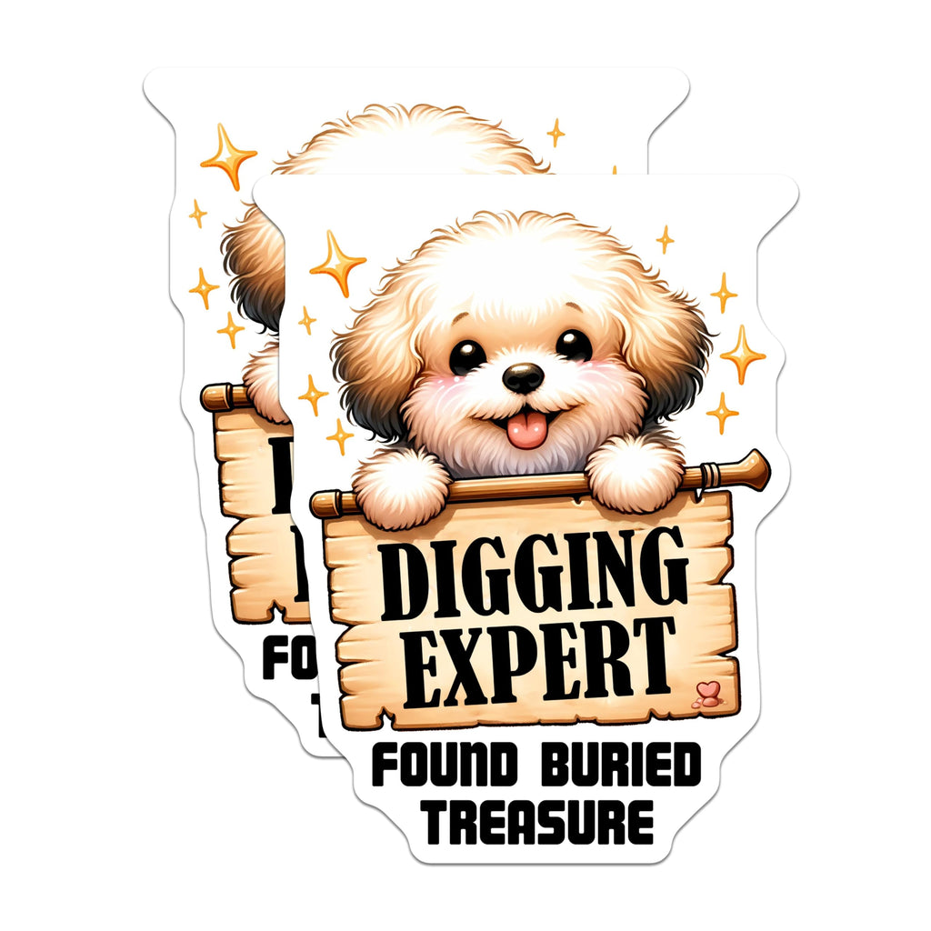 (2 Pack) Digging Expert Magnets - Found Buried Treasure - Dog Lover - Cute Pet Magnets - Fun Refrigerator Magnets - 5" On Longest Side - for Cars, Fridges, Toolboxes - Made in USA - MAG3736