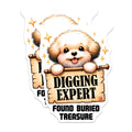 (2 Pack) Digging Expert Magnets - Found Buried Treasure - Dog Lover - Cute Pet Magnets - Fun Refrigerator Magnets - 5" On Longest Side - for Cars, Fridges, Toolboxes - Made in USA - MAG3736