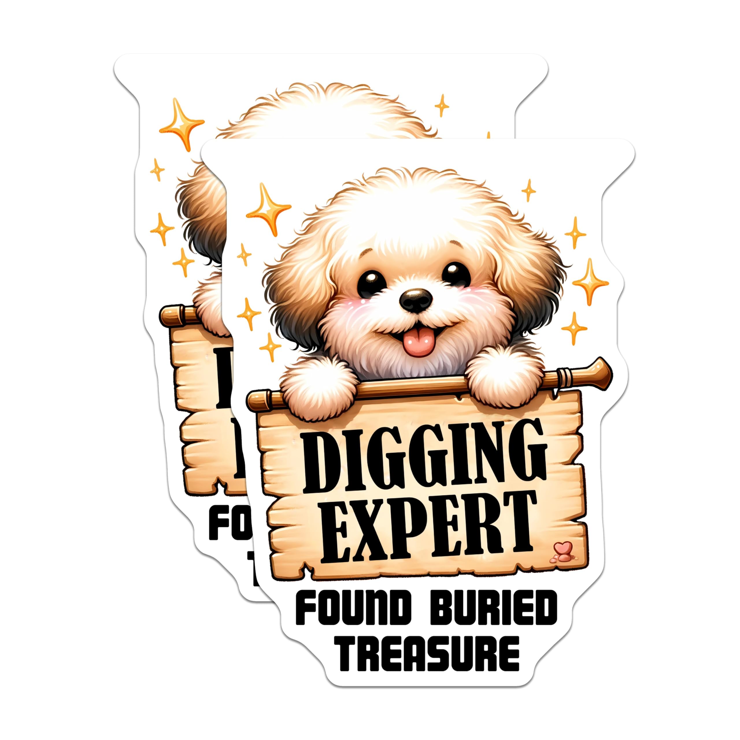 (2 Pack) Digging Expert Magnets - Found Buried Treasure - Dog Lover - Cute Pet Magnets - Fun Refrigerator Magnets - 5" On Longest Side - for Cars, Fridges, Toolboxes - Made in USA - MAG3736