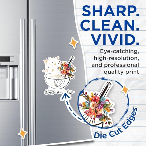(2 Pack) Watch Me Whip Magnets - Floral Kitchen Decor Magnets - Funny Baking Quote Fridge Magnets - Home Chef Magnets- 5" On Longest Side - for Fridges, Toolboxes, Cars - Made in USA - MAG3051