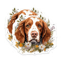 (2 Pack) Springer Spaniel Magnets - Brown White Dog Art - Wildflower Pet Decor - Canine Lover Refrigerator Magnet - 5 Inches On Longest Side - Thick Durable Magnet - Made in USA - MAG23869