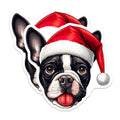 (2 Pack) Christmas French Bulldog Magnets - Boston Terrier Santa Dog Decor - Festive Pet Lover Stocking Stuffer - 5 Inches On Longest Side - Thick Durable Magnet - Made in USA - MAG25570