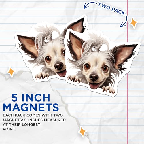 (2 Pack) Puppy Face Decoration Magnet - 5" On Longest Side - Sticks to Smooth Flat Surfaces - Made in USA - MAG9930
