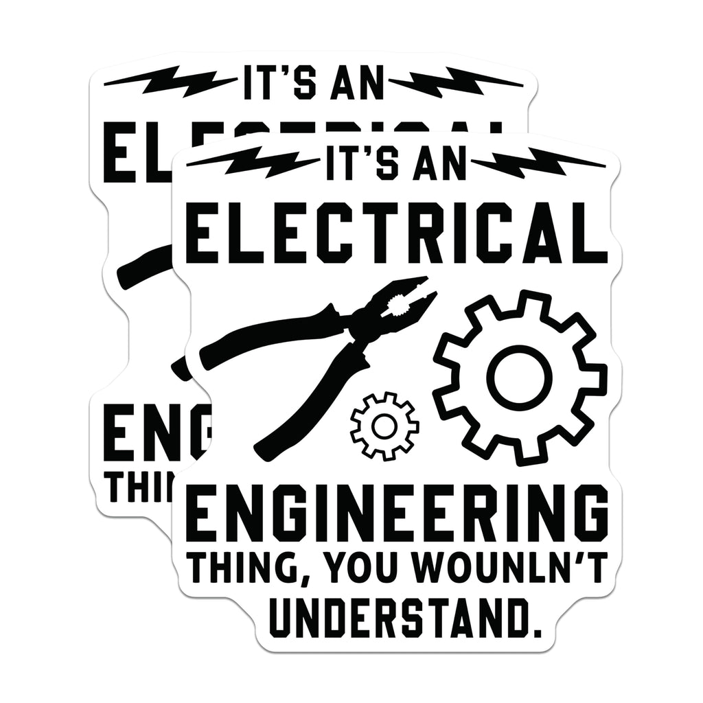 (2 Pack) Electrical Engineering Magnets - Funny Electrician Student Engineer Graduation Refrigerator Decor - STEM Major Humor - 5 Inches On Longest Side - Thick Durable Magnet - Made in USA - MAG20776