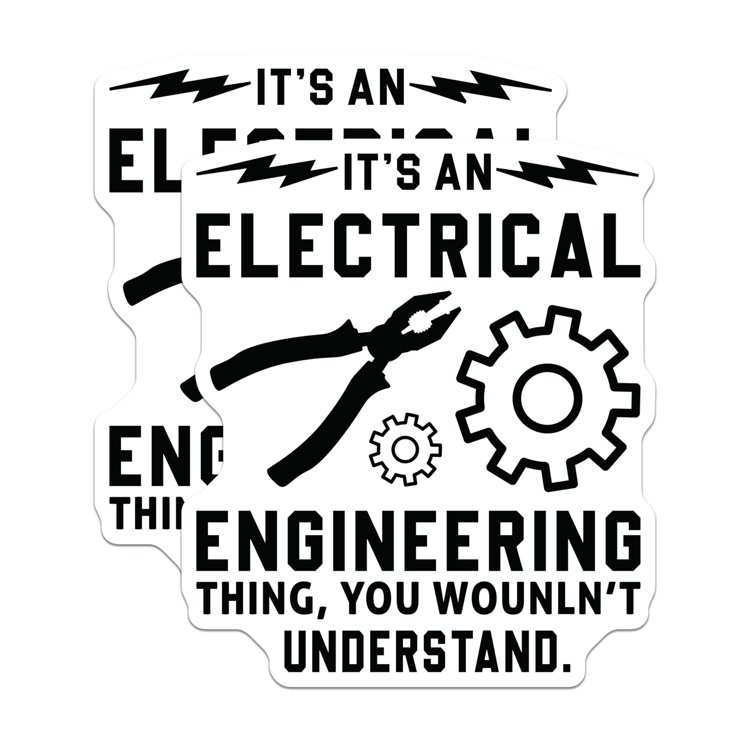 (2 Pack) Electrical Engineering Magnets - Funny Electrician Student Engineer Graduation Refrigerator Decor - STEM Major Humor - 5 Inches On Longest Side - Thick Durable Magnet - Made in USA - MAG20776
