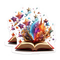 (2 Pack) Bookish Story Magnets - Fantasy Reader Decor - Imagination Literary Aesthetic - 5 Inches On Longest Side - Thick Durable Magnet - Made in USA - MAG37353