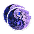 (2 Pack) Yin Yang Tree of Life Magnets - Moon and Stars Art - Balance and Harmony - 5" On Longest Side - for Cars, Refrigerators, Toolboxes, Lockers - Made in USA MAG3567