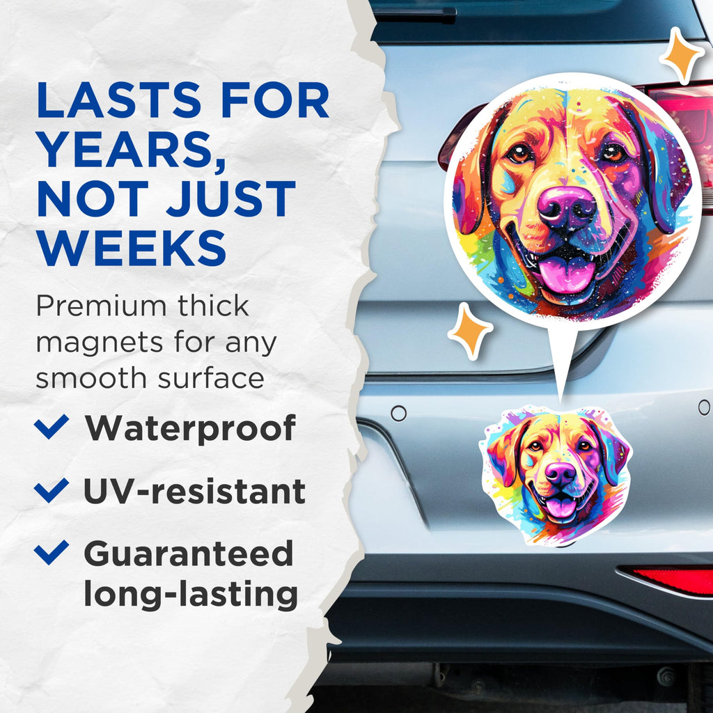 (2 Pack) Labrador Retriever Dog Breed Magnets - 5 Inches On Longest Side - Choose from Over 100 Dog Breeds - for Cars, Refrigerators, Toolboxes - Made in USA - MAG1891