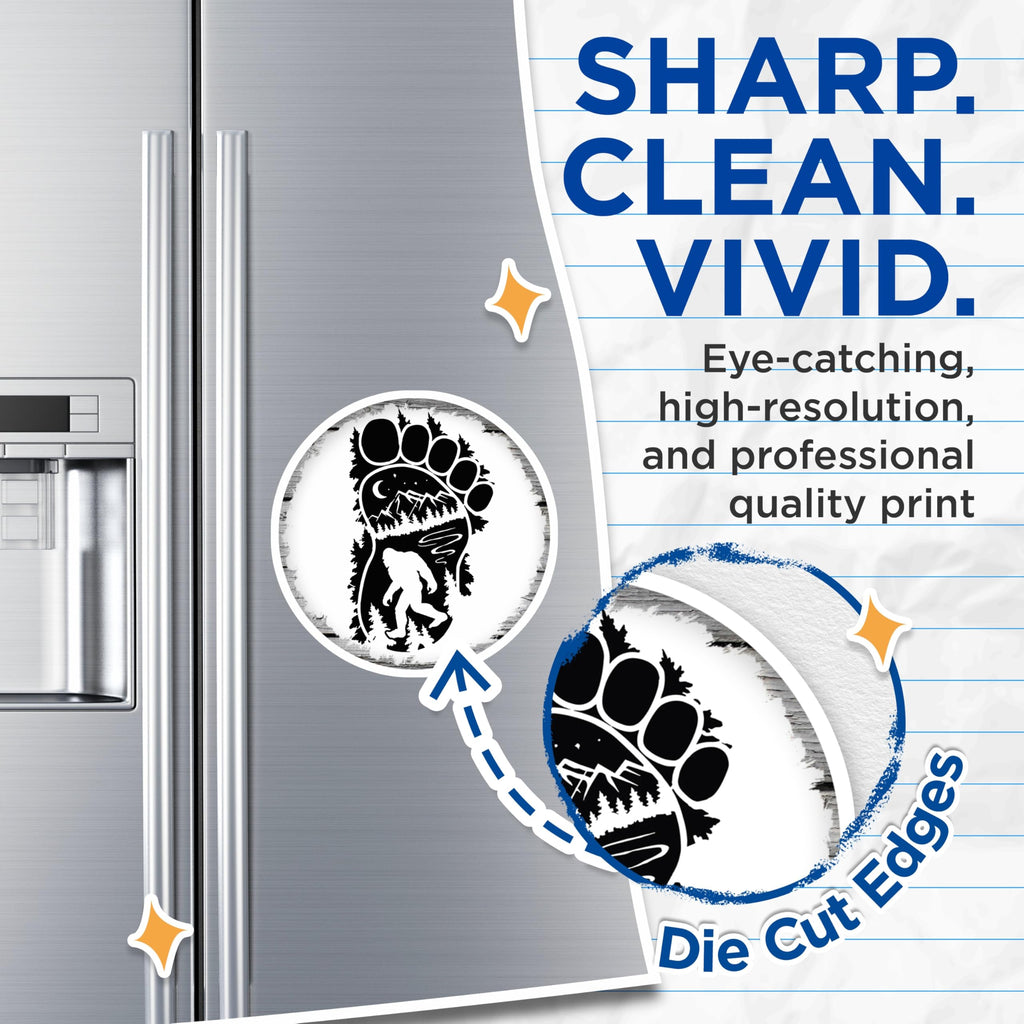 (2 Pack) Bigfoot Footprint Magnets - Sasquatch Outdoors Decor - Forest Mountain Refrigerator - 5 Inches On Longest Side - Thick Durable Magnet - Made in USA - MAG27918