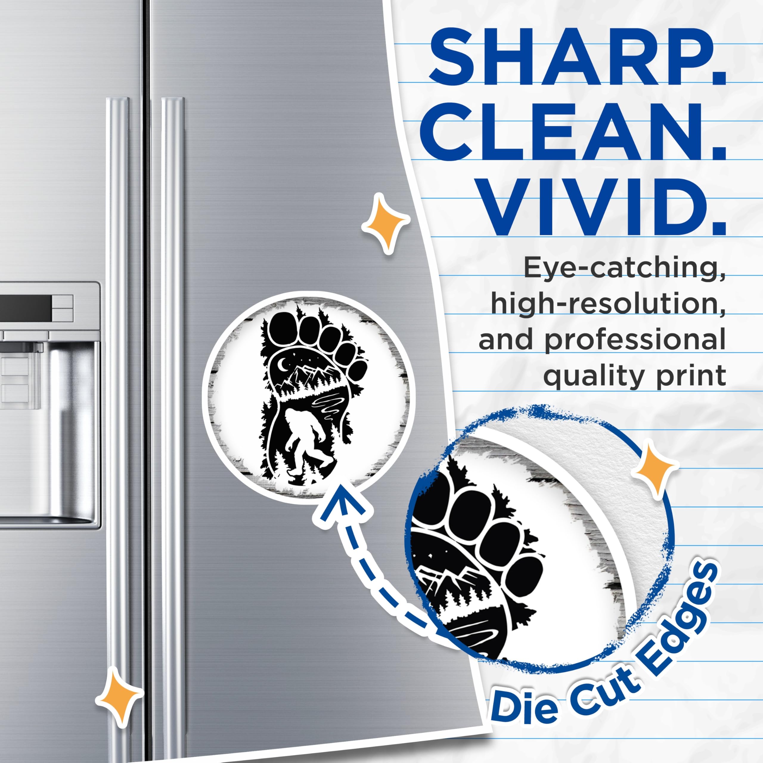 (2 Pack) Bigfoot Footprint Magnets - Sasquatch Outdoors Decor - Forest Mountain Refrigerator - 5 Inches On Longest Side - Thick Durable Magnet - Made in USA - MAG27918